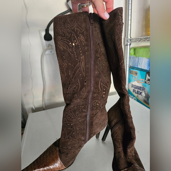 So Y2K Colin Stuart brown boots laser cut - Picture 5 of 7